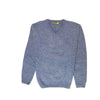 100% Shetland Wool V Neck Knit Jumper Pullover Mens Sweater Knitted - Sky (40) - M