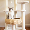 5-Platform Plush and Wicker Cat Tree