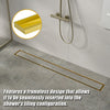 800mm Tile Insert Shower Bathroom Brushed Brass Grate Drain w/ Centre outlet Floor Waste