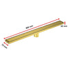 800mm Tile Insert Shower Bathroom Brushed Brass Grate Drain w/ Centre outlet Floor Waste