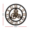 Artiss 60cm Wall Clock Large Retro Roman Numerals Brown