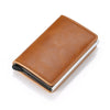 RFID Blocking Quality Leather Credit Card Holder Wallet With Pop Up Card Case