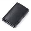 RFID Blocking Quality Leather Credit Card Holder Wallet With Pop Up Card Case