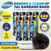 Xtra Kleen 240PCE 76L Garbage Bin Liners Tear & Leak Proof 76.5 x 90cm