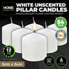 Home Master 54PCE Pillar Candles White Unscented Lead Free Wick 12 Hours 5cm