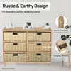 Home Master 6 Drawer Natural Seagrass Wooden Storage Chest Stylish 66cm