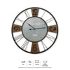 Home Master Wall Clock Large Vintage Design Stylish Metal Accents 60cm